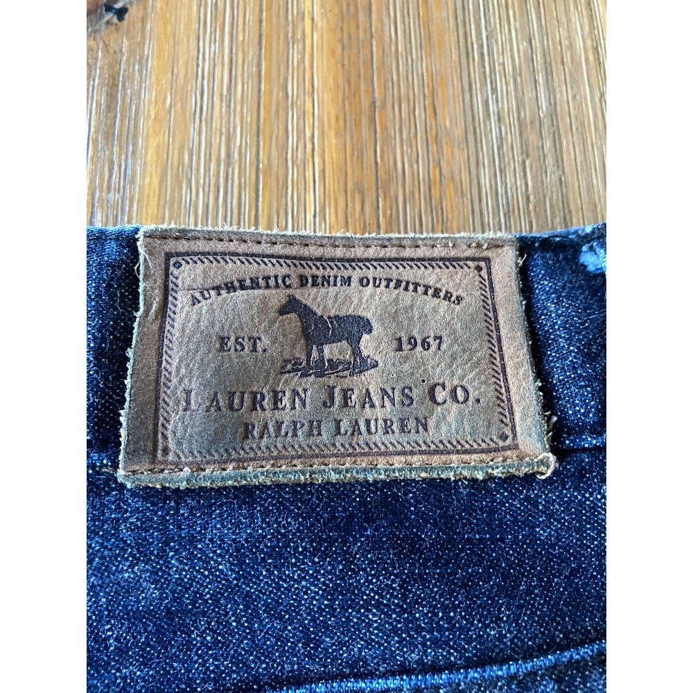 Lauren Jeans Co. Ralph Lauren Vintage Dark Denim Knee Length Skirt Size 8 Preppy - Picture 2 of 5